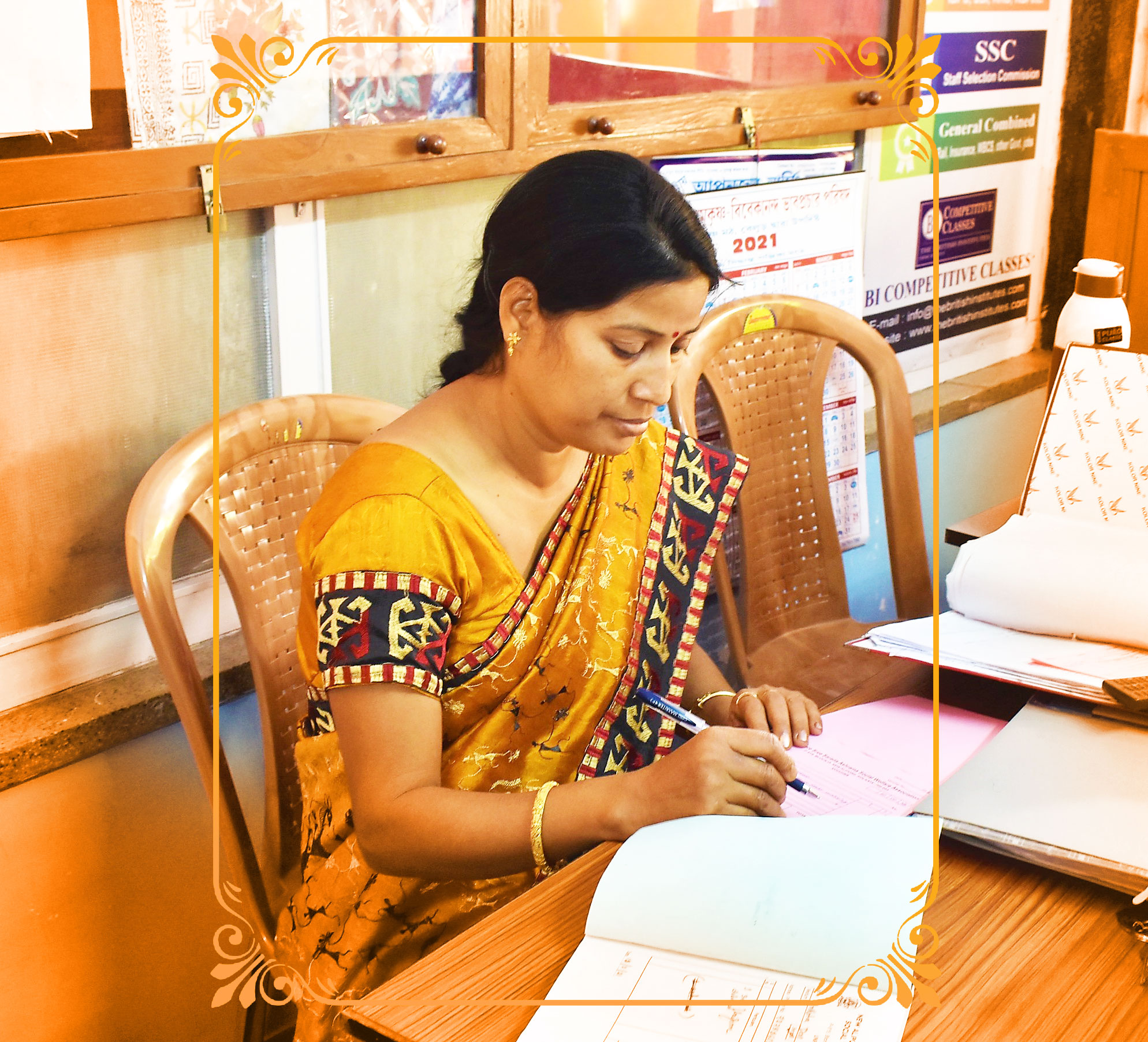 A safe place to work with good cooperation from seniors and support from Ashrama in educating my daughter